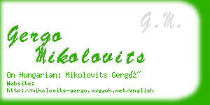 gergo mikolovits business card